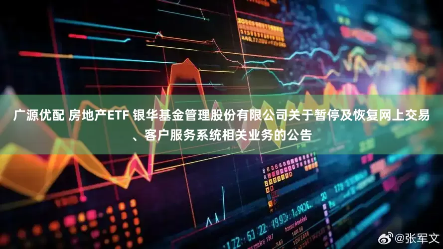 广源优配 房地产ETF 银华基金管理股份有限公司关于暂停及恢复网上交易、客户服务系统相关业务的公告